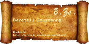 Berczeli Zsuzsanna névjegykártya